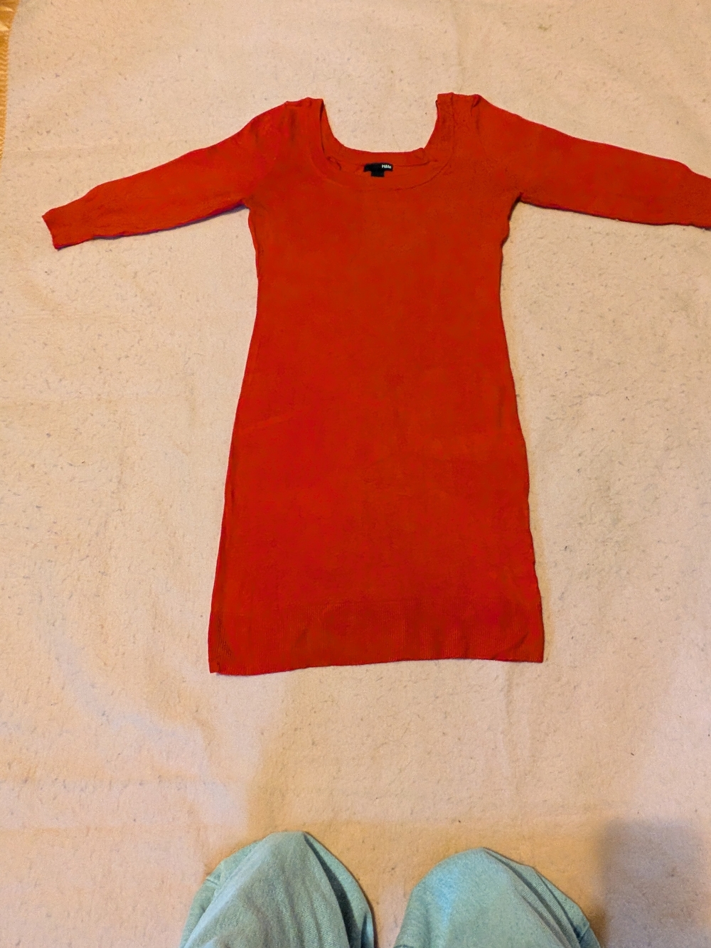 H&M 3/4 Sleeve Mini Dress in Red